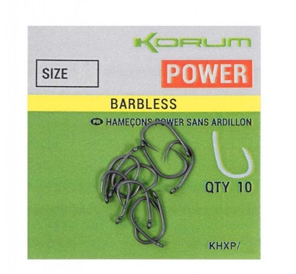 KORUM XPERT POWER Barbless horog 10-es
