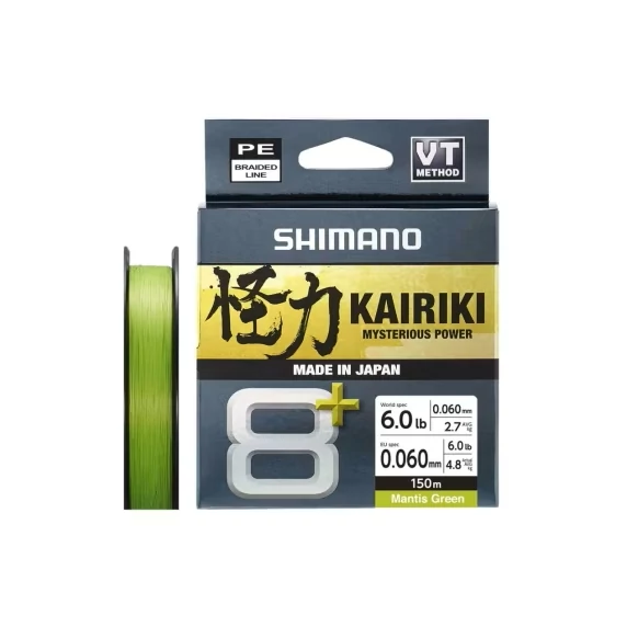 SHIMANO Kairiki 8+ 150m/0.06mm/4.8kg M.Green fonott zsínór