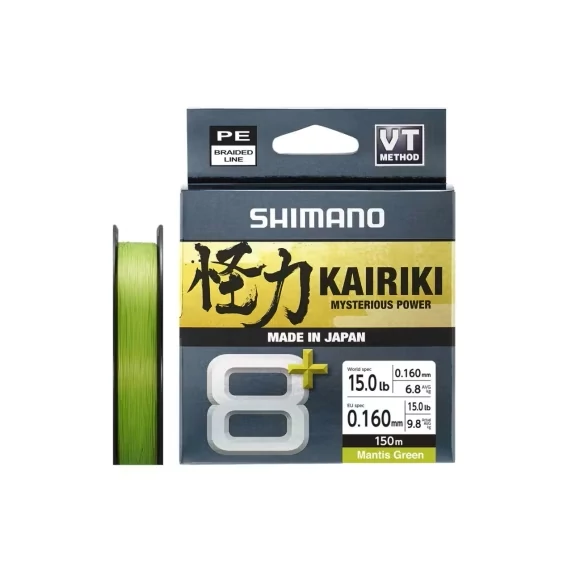 SHIMANO Kairiki 8+ 150m/0.16mm/9.8kg M.Green fonott zsínór