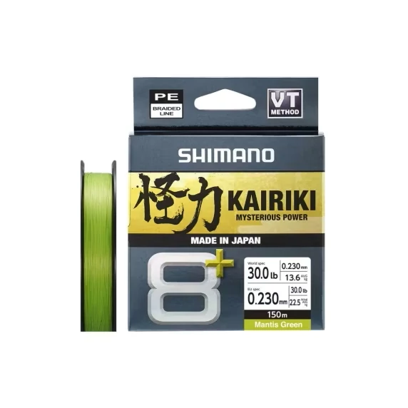 SHIMANO Kairiki 8+ 150m/0.23mm/22.5kg M.Green fonott zsínór