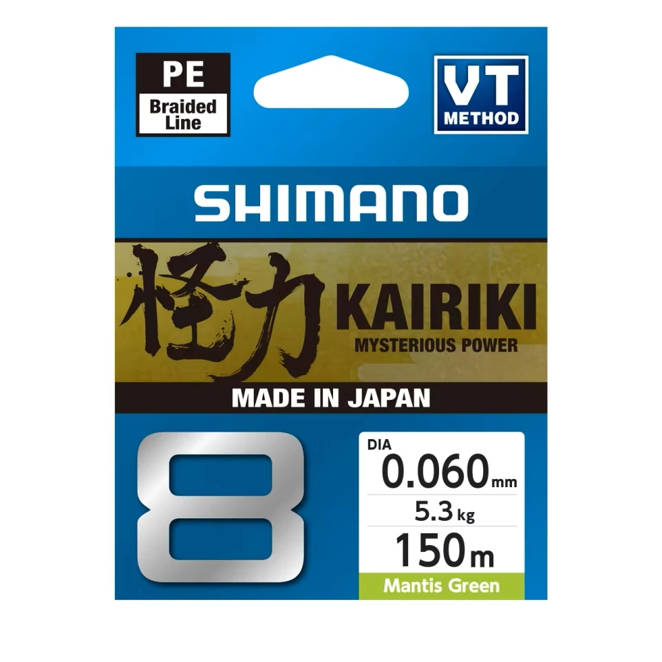 SHIMANO Kairiki 8 150m 0.06mm 5.3kg M Green fonott zsínór