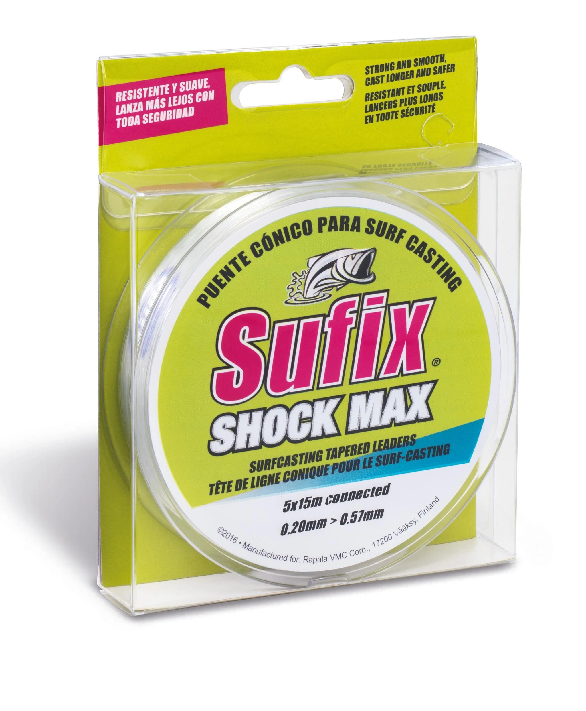 SUFIX SHOCK MAX Tapered Line Clear Monofil 0,26-0,57mm vastagodó dobóelőke