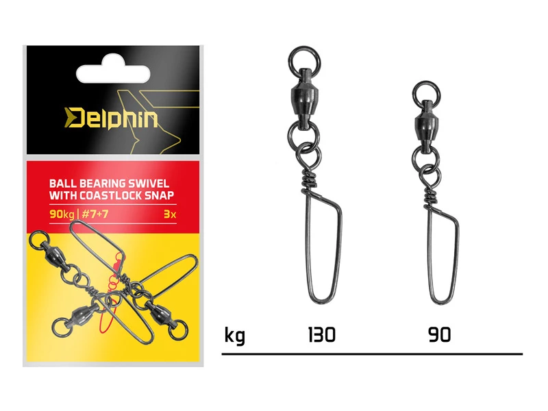 DELPHIN Forgóval ellátott coastlock kapocs 3db/90kg