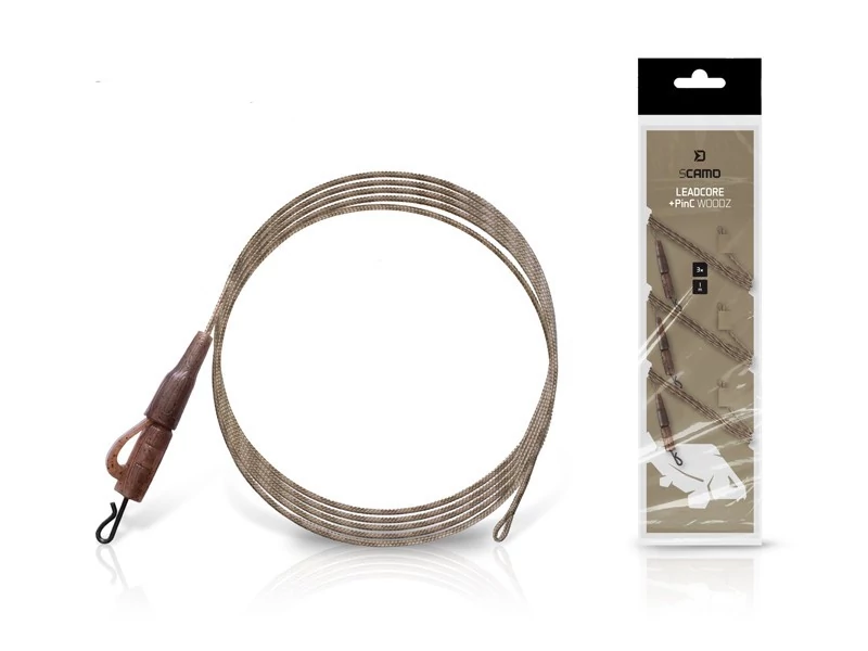 DELPHIN sCAMO Leadcore + PinC WOODZ előke 1m/3db